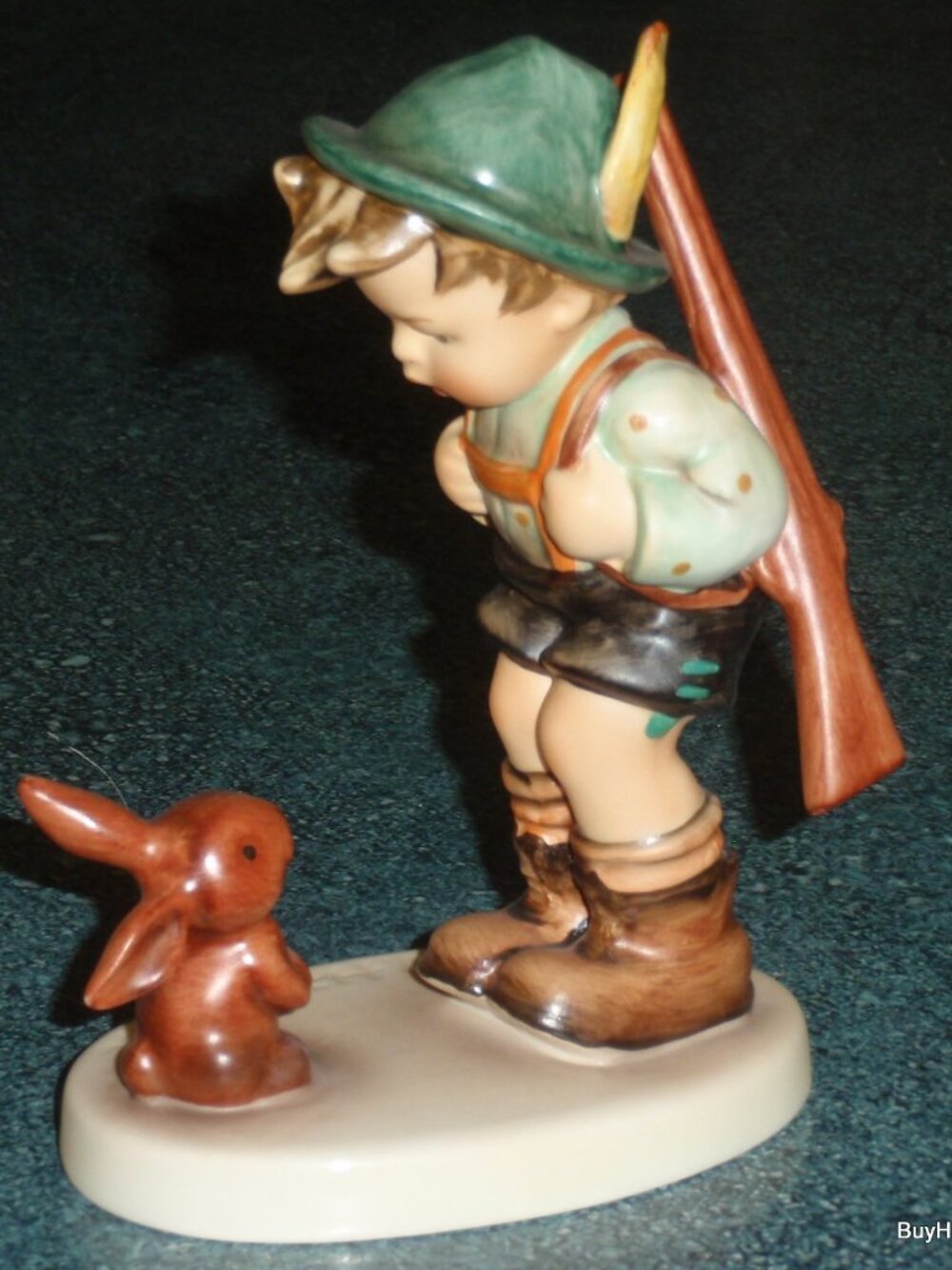 **LARGE** Sensitive Hunter Goebel Hummel Figurine 6/I TMK6 Boy With Bunny RARE!